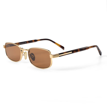 Rectangular Metal Frame Sunglasses