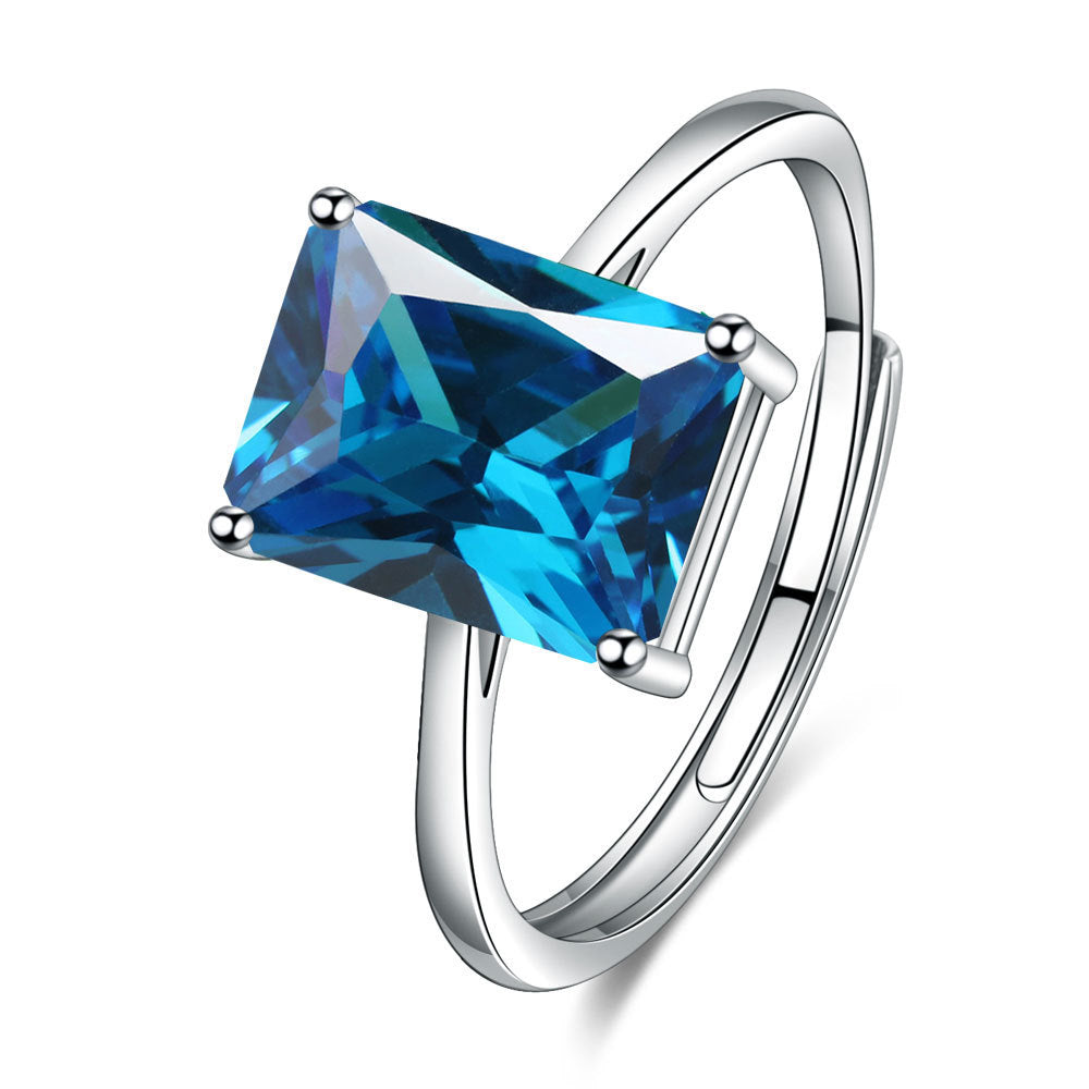 Rectangular Ring Necklace Earrings
