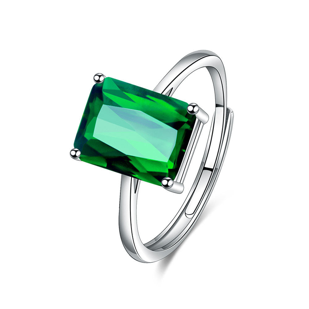 Rectangular Ring Necklace Earrings