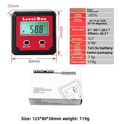 Red 2 Key Digital Inclinometer