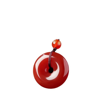 Red Agate Geometric Pendant