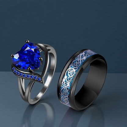 Red and blue gemstone fashion ring