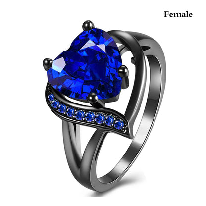 Red and blue gemstone fashion ring