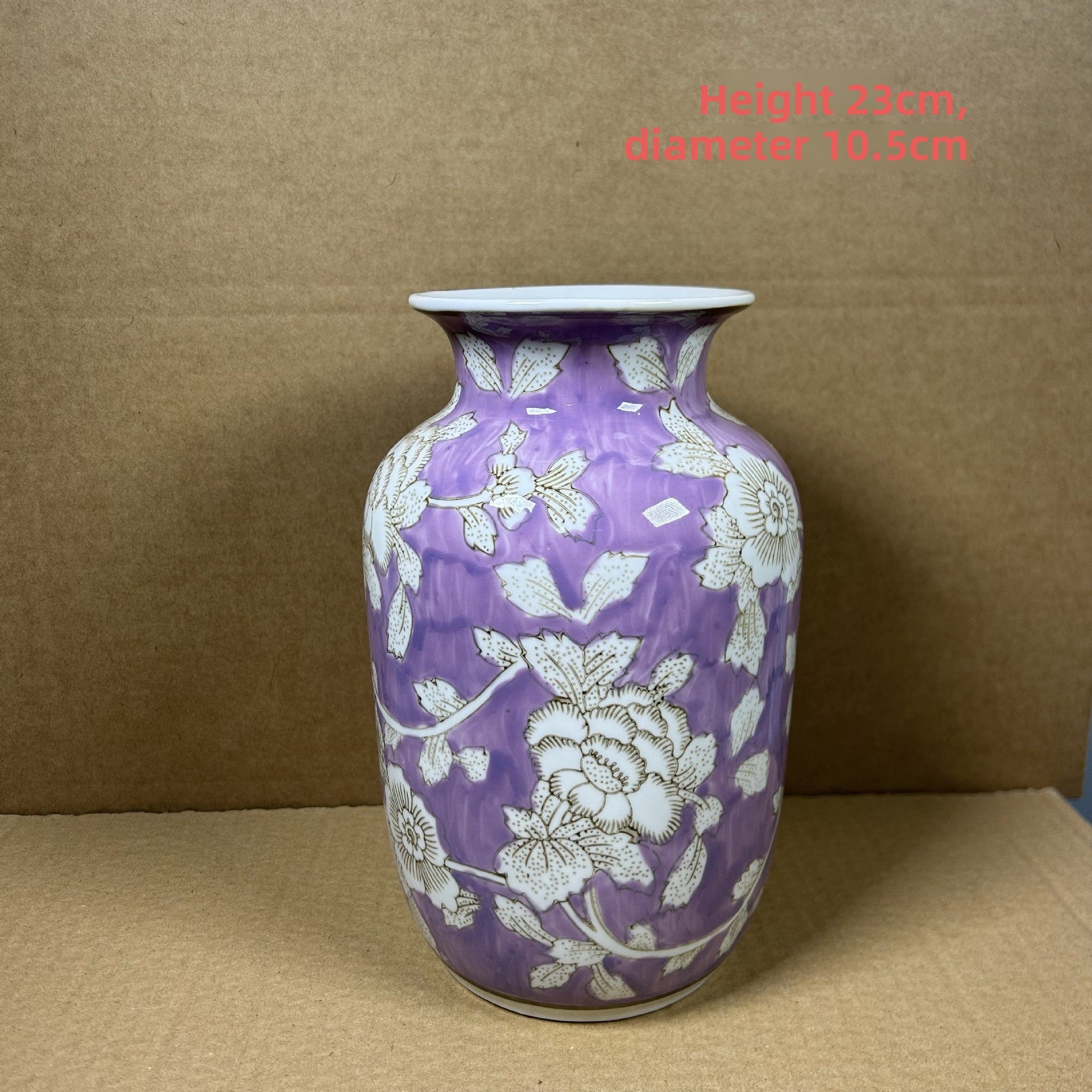 Red blue-and-white porcelain flower vase