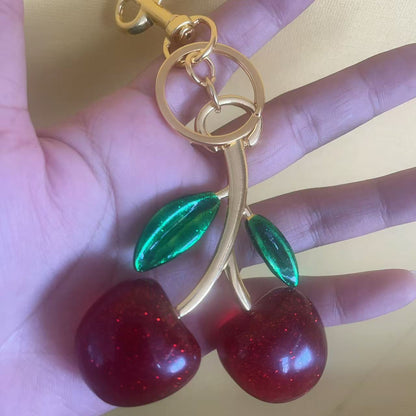 Red cherry keychain