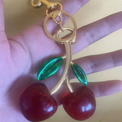 Red cherry keychain