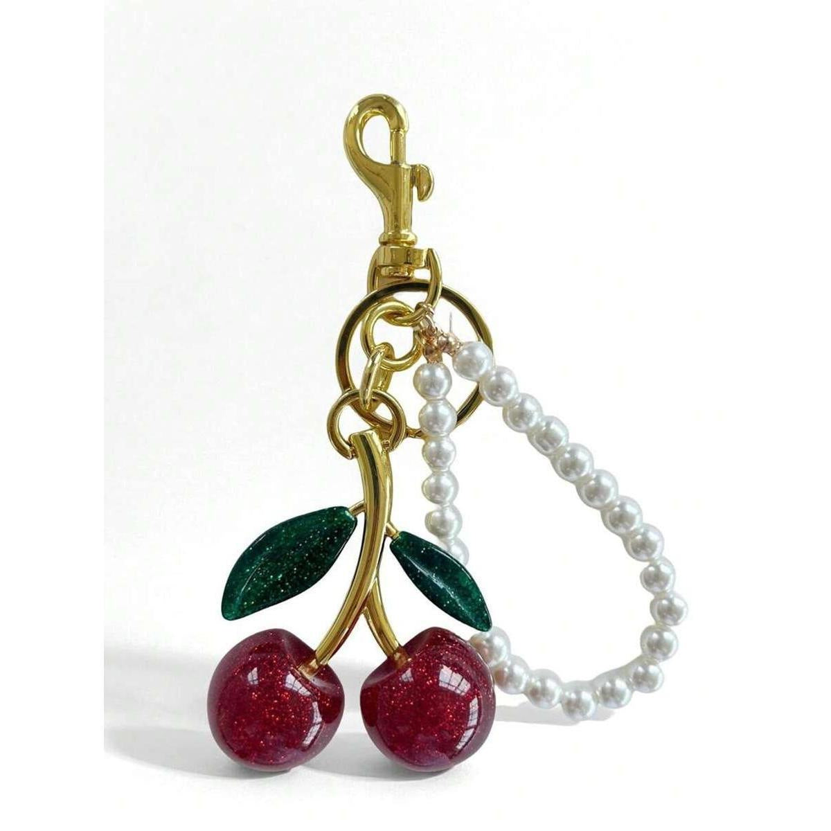 Red cherry keychain