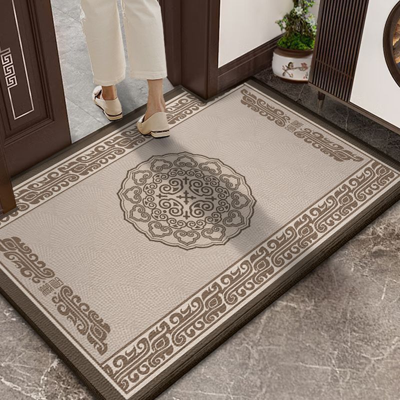Red Chinese-style entrance door mat