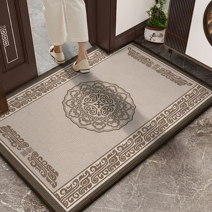 Red Chinese-style entrance door mat