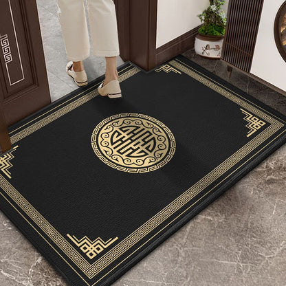 Red Chinese-style entrance door mat