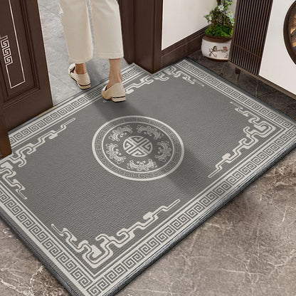 Red Chinese-style entrance door mat