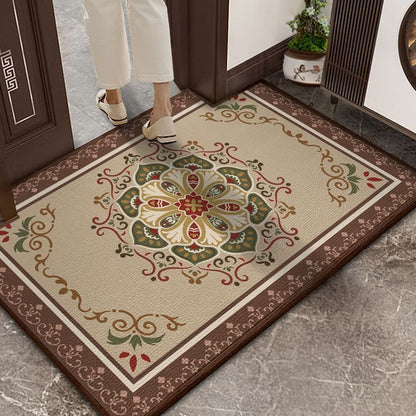 Red Chinese-style entrance door mat