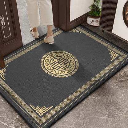 Red Chinese-style entrance door mat