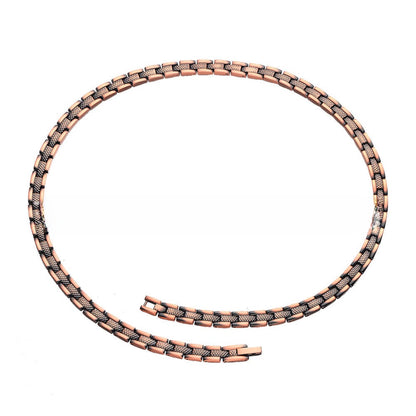 Red Copper Magnetic Necklace with Geometric Design