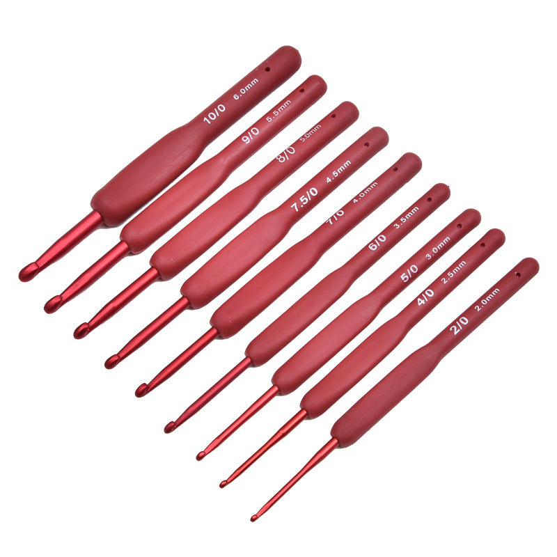 Red crochet DIY hand-weaving tool