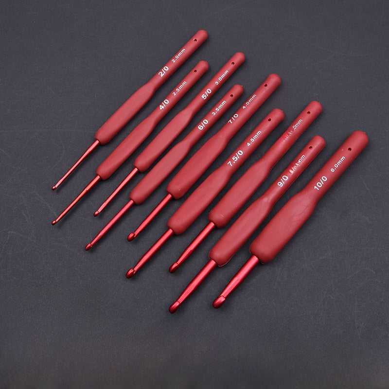 Red crochet DIY hand-weaving tool
