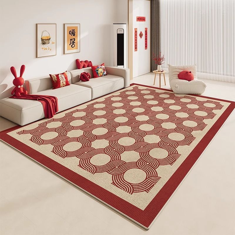 Red faux cashmere carpet for wedding and engagement