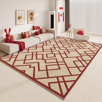 Red faux cashmere carpet for wedding and engagement