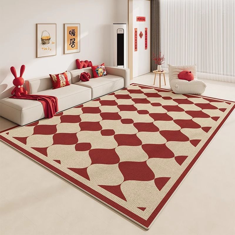 Red faux cashmere carpet for wedding and engagement