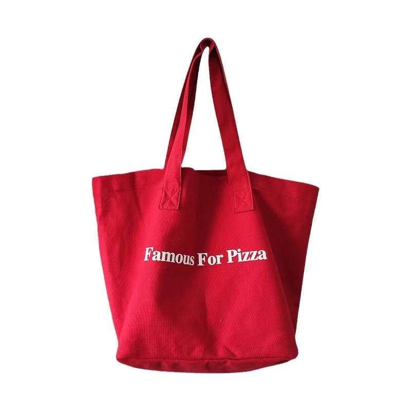Red large-capacity canvas bag