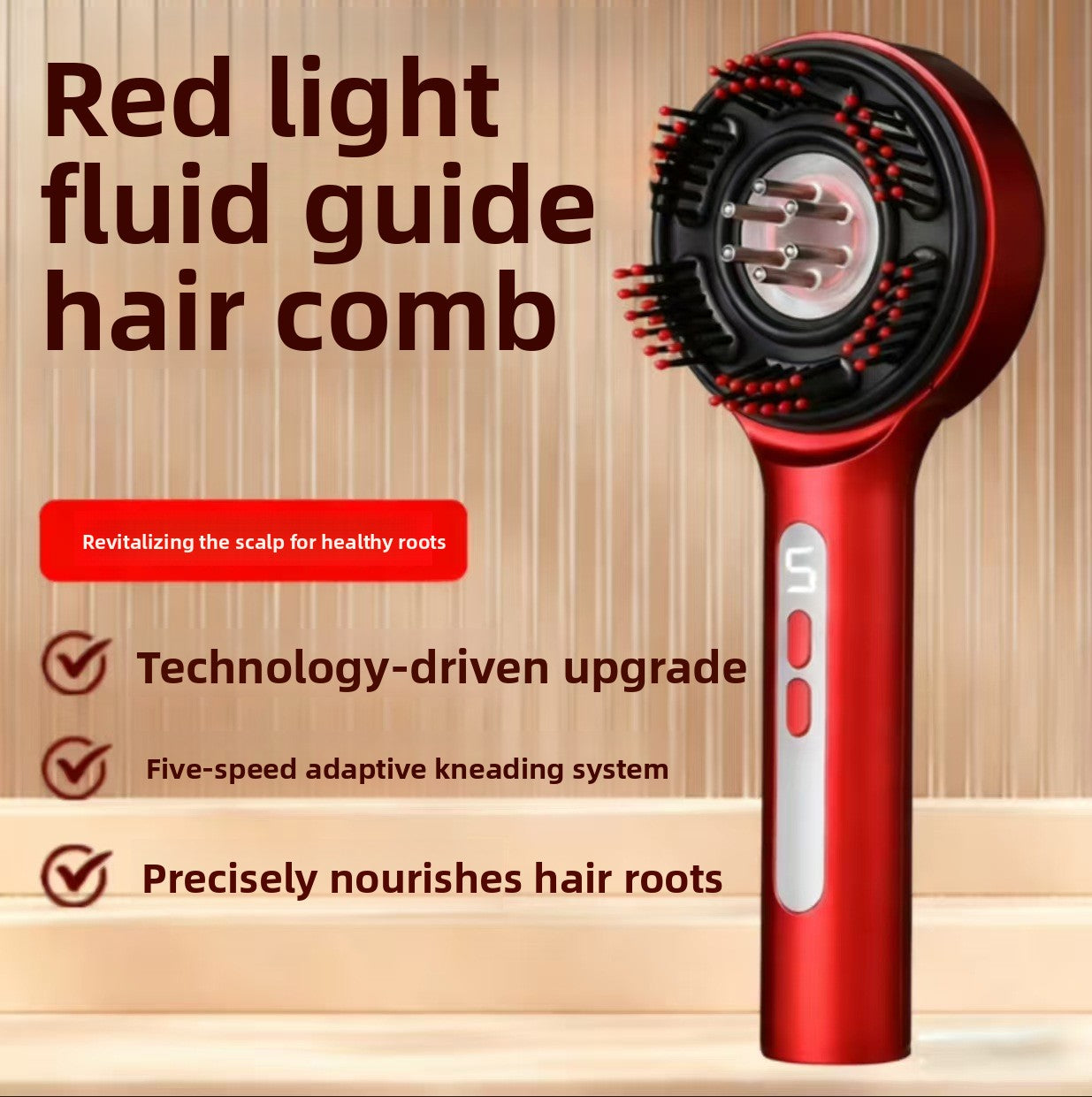 Red light conductive liquid massage current comb