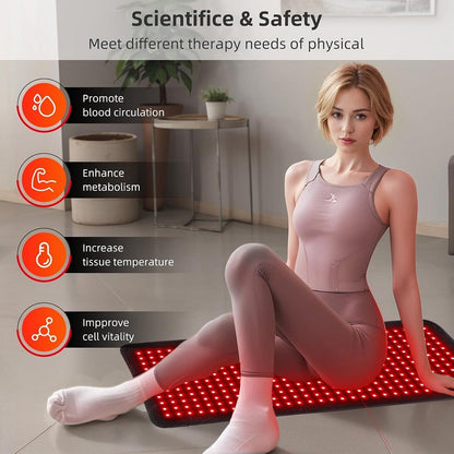 Red Light Therapy Heating Mat with Adjustable Temperature