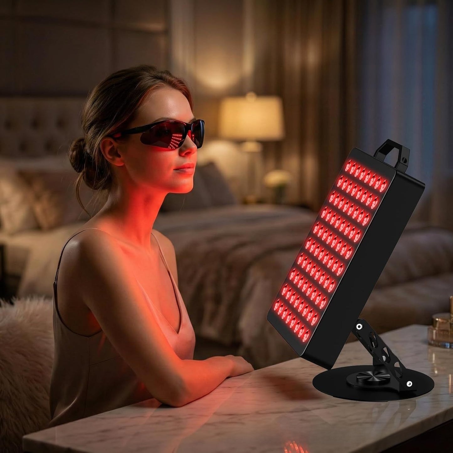 Red light therapy lamp