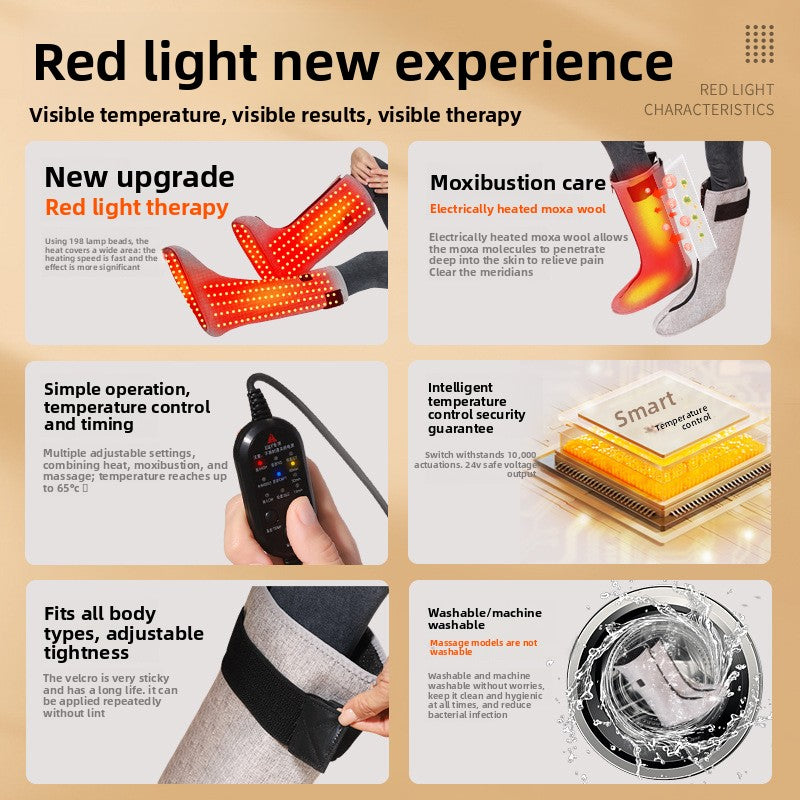 Red Light Therapy Leg Heat Compress with Temperature Control and Massage