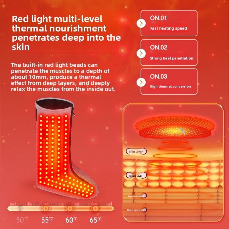 Red Light Therapy Leg Heat Compress with Temperature Control and Massage