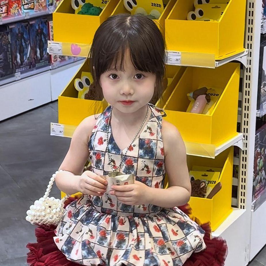 Red midi skirt for baby girls