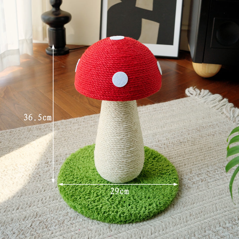 Red Mushroom Cat Climbing Scratching Post Toy