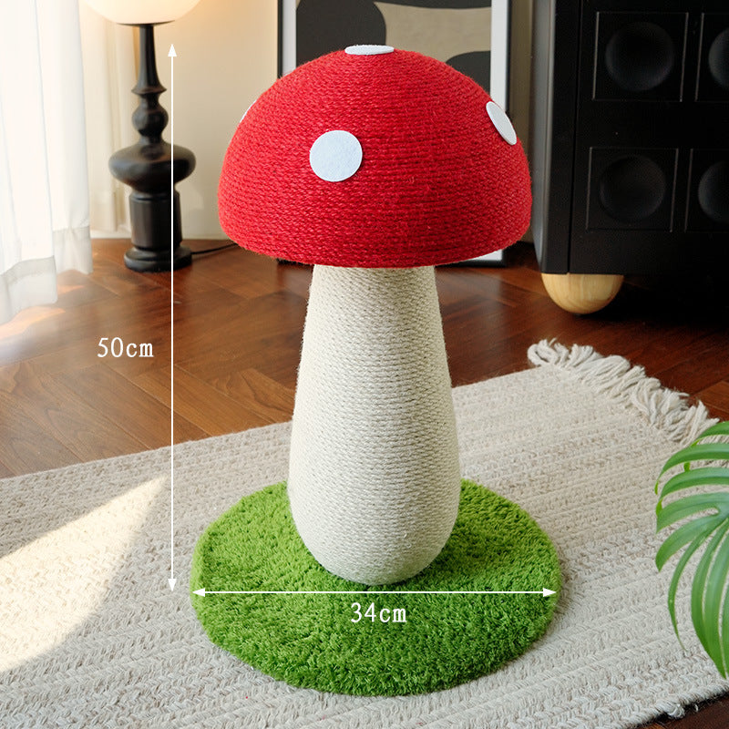 Red Mushroom Cat Climbing Scratching Post Toy