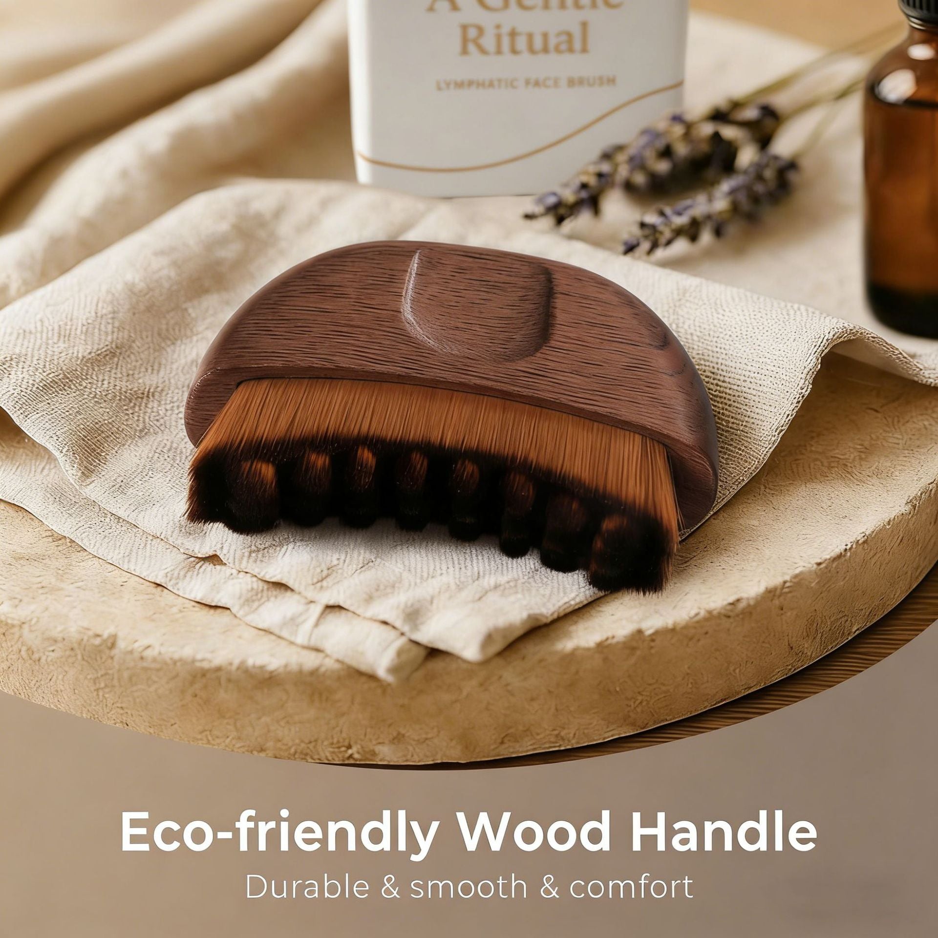 Red Peach Wood Facial Lymphatic Massage Brush