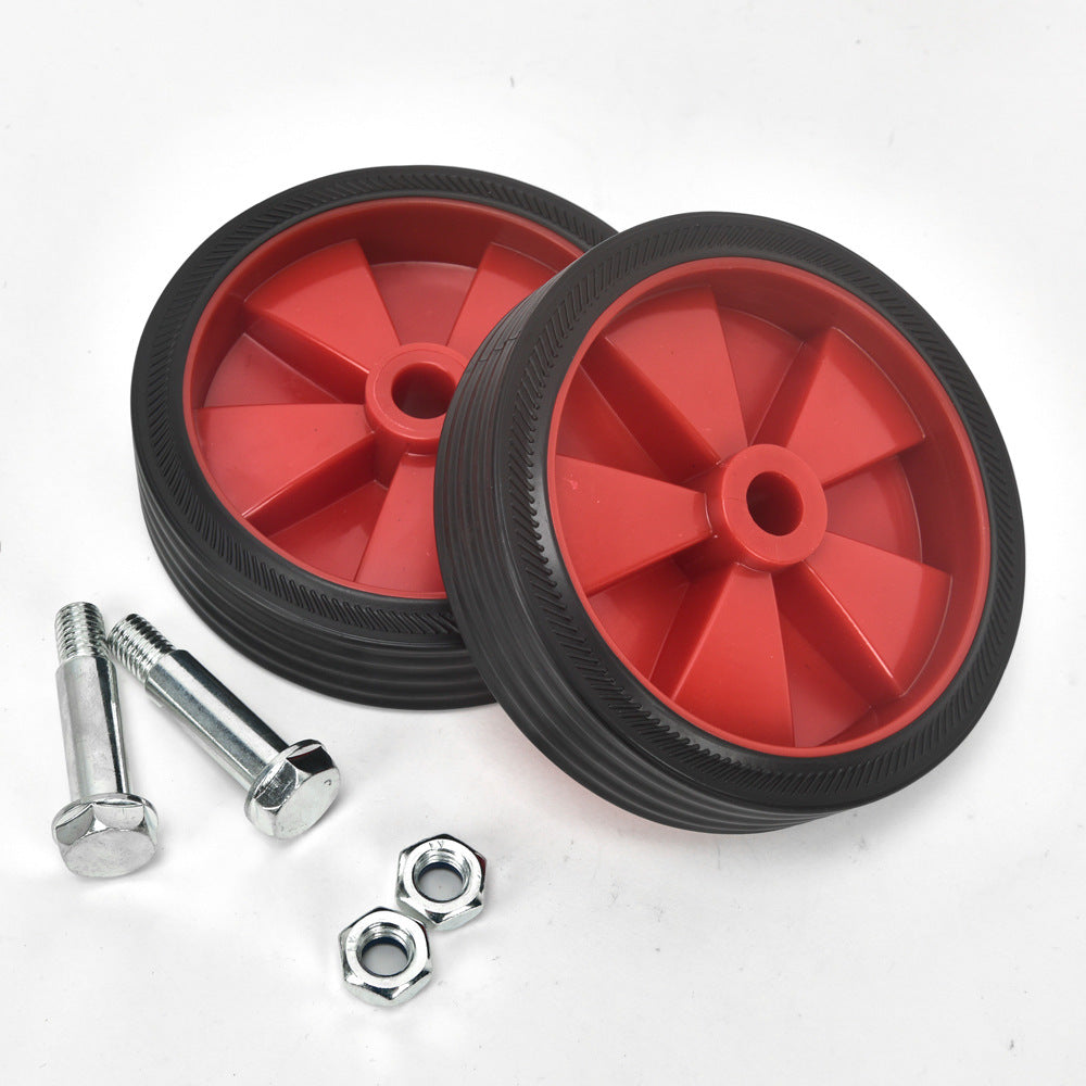 Red Plastic Coated Caster Wheels with Foot Pin Nuts