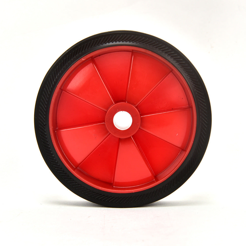 Red Plastic Coated Caster Wheels with Foot Pin Nuts