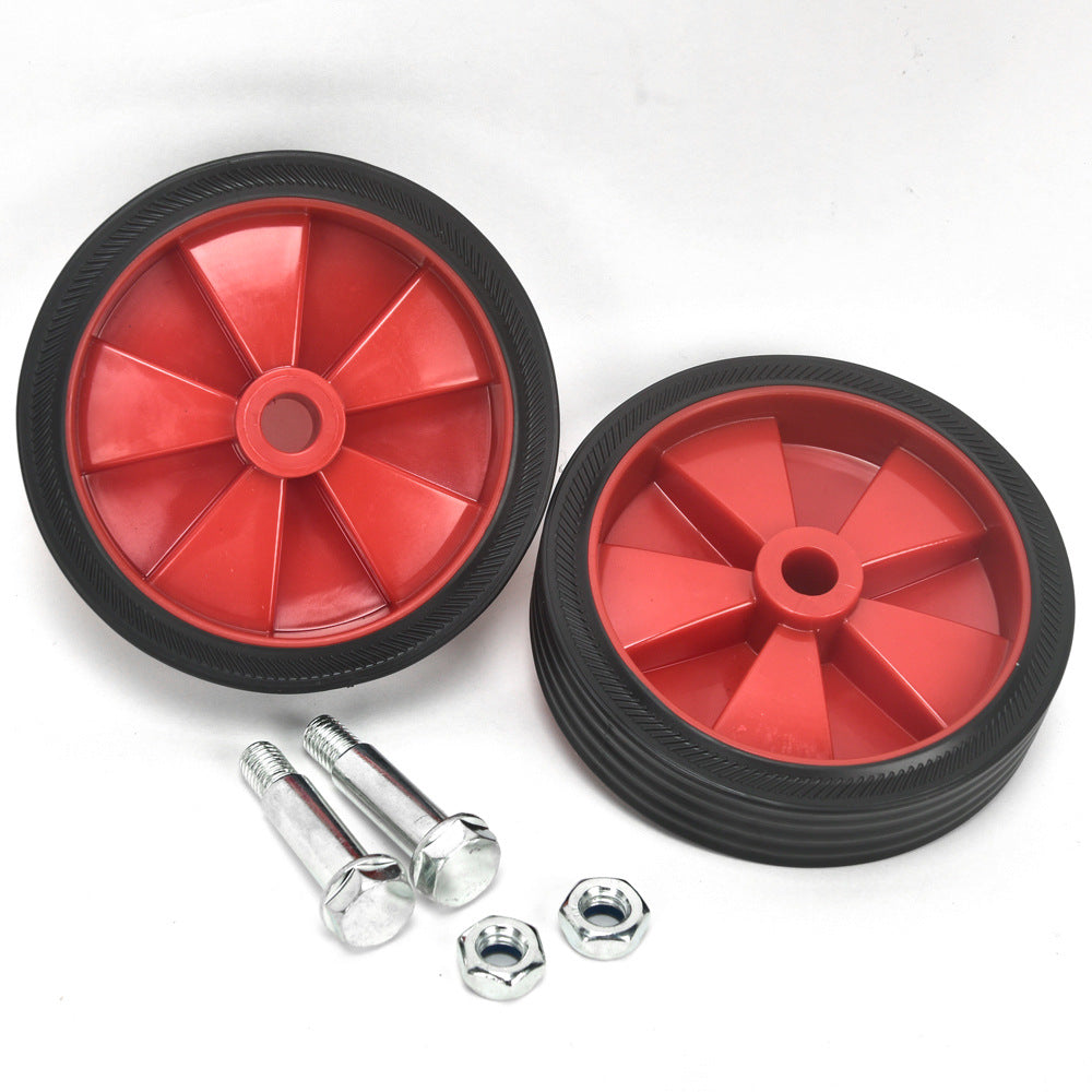 Red Plastic Coated Caster Wheels with Foot Pin Nuts