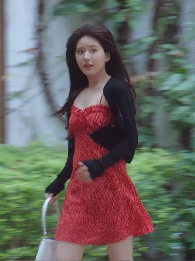 Red Polka Dot Spaghetti Strap Dress