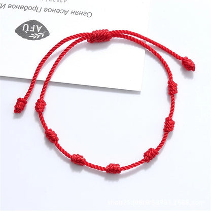 Red rope seven-knot lucky bracelet
