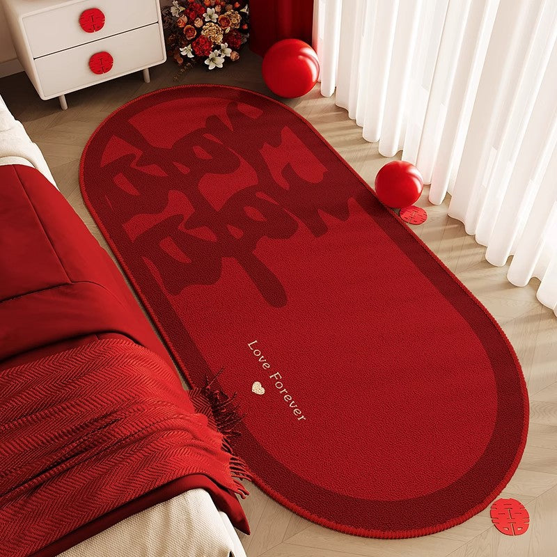 Red Wedding Carpet with Happy Character Design