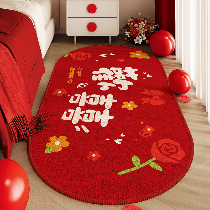 Red Wedding Carpet with Happy Character Design