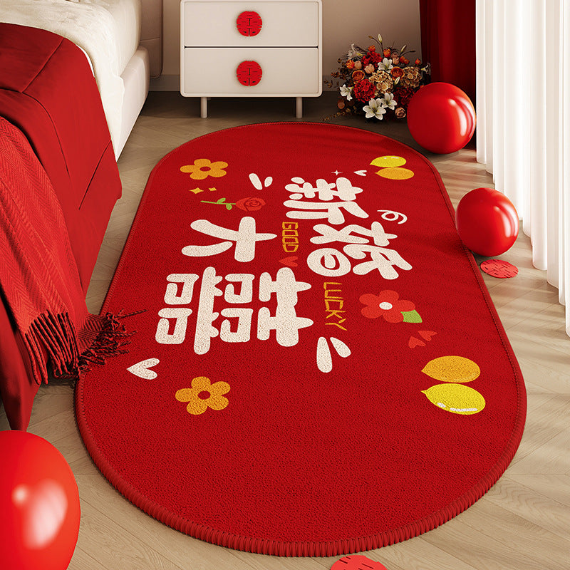 Red Wedding Carpet with Happy Character Design
