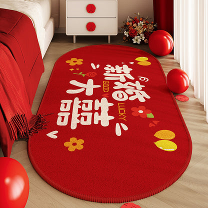 Red Wedding Carpet with Happy Character Design
