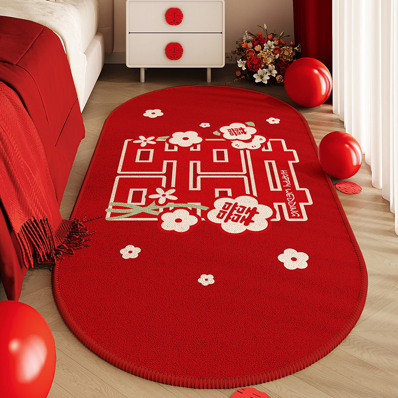 Red Wedding Carpet with Happy Character Design