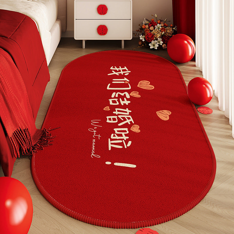 Red Wedding Carpet with Happy Character Design