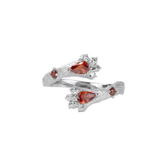 Red zircon cat claw ring
