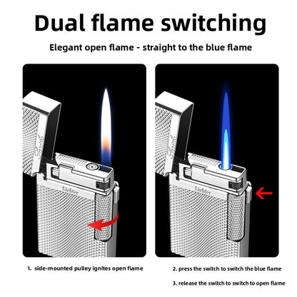 Refillable Dual Flame Jet Lighter with Side Slider