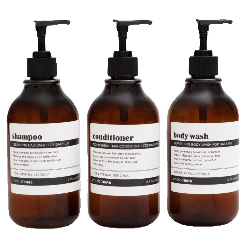 Refillable Pump Bottles for Shampoo and Shower Gel