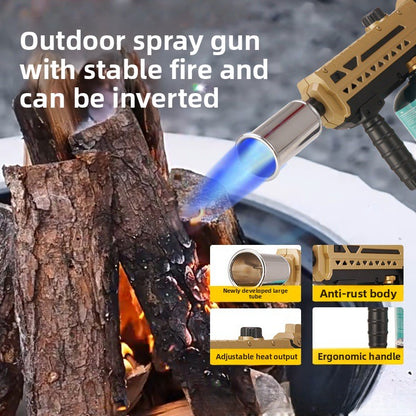 Refillable Windproof Butane Flamethrower Lighter