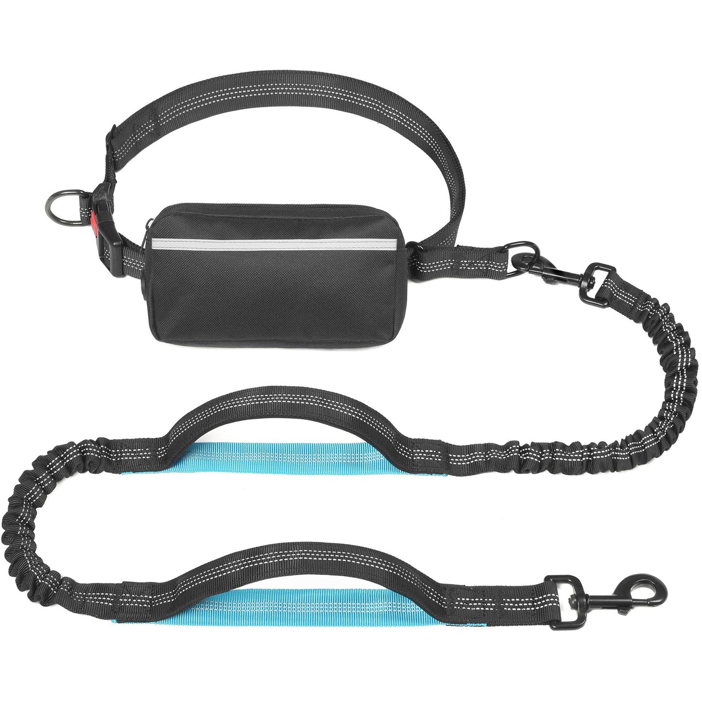 Reflective Elastic Dog Leash with Multifunctional Waist Bag