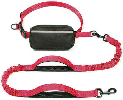 Reflective Elastic Dog Leash with Multifunctional Waist Bag